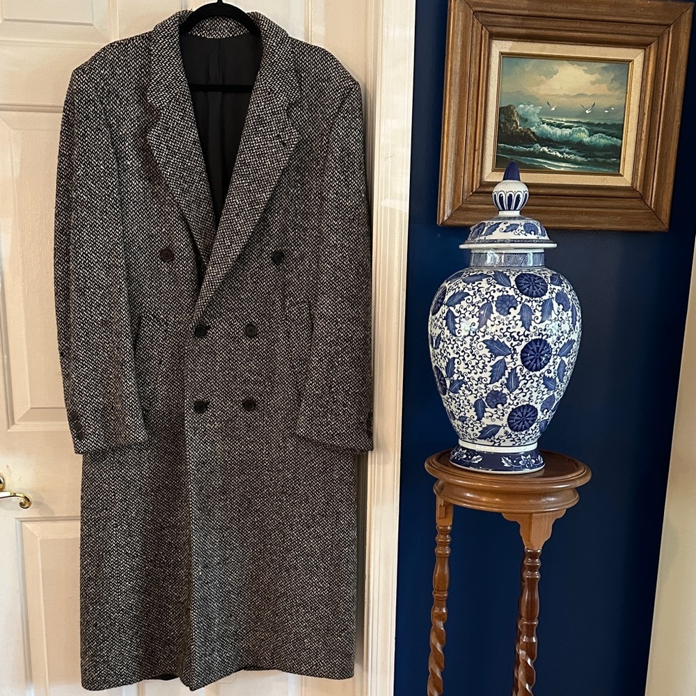 Men’s Vintage J.G. Hook For Men Double Breasted 100% Wool Trench Coat Size L
